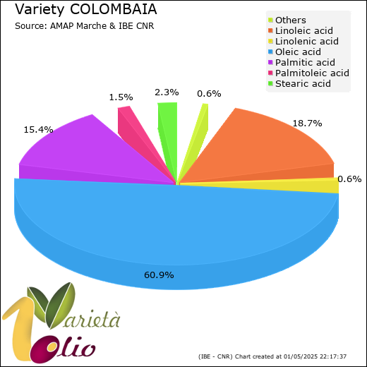 Fatty acids composition of cultivar 