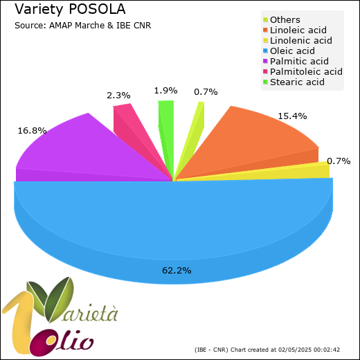 Fatty acids composition of cultivar 