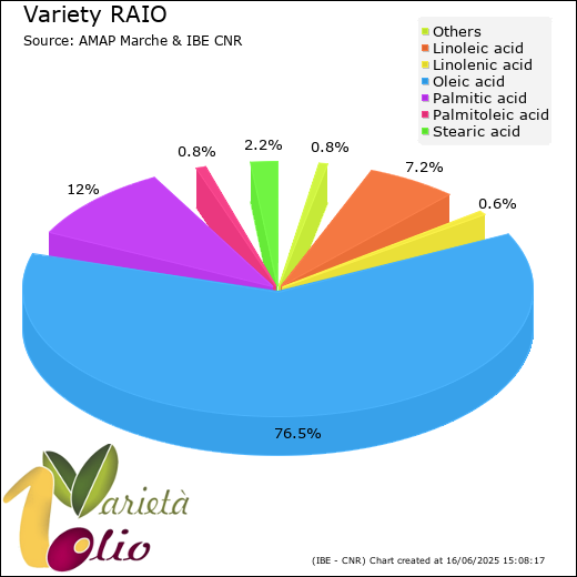 Fatty acids composition of cultivar 